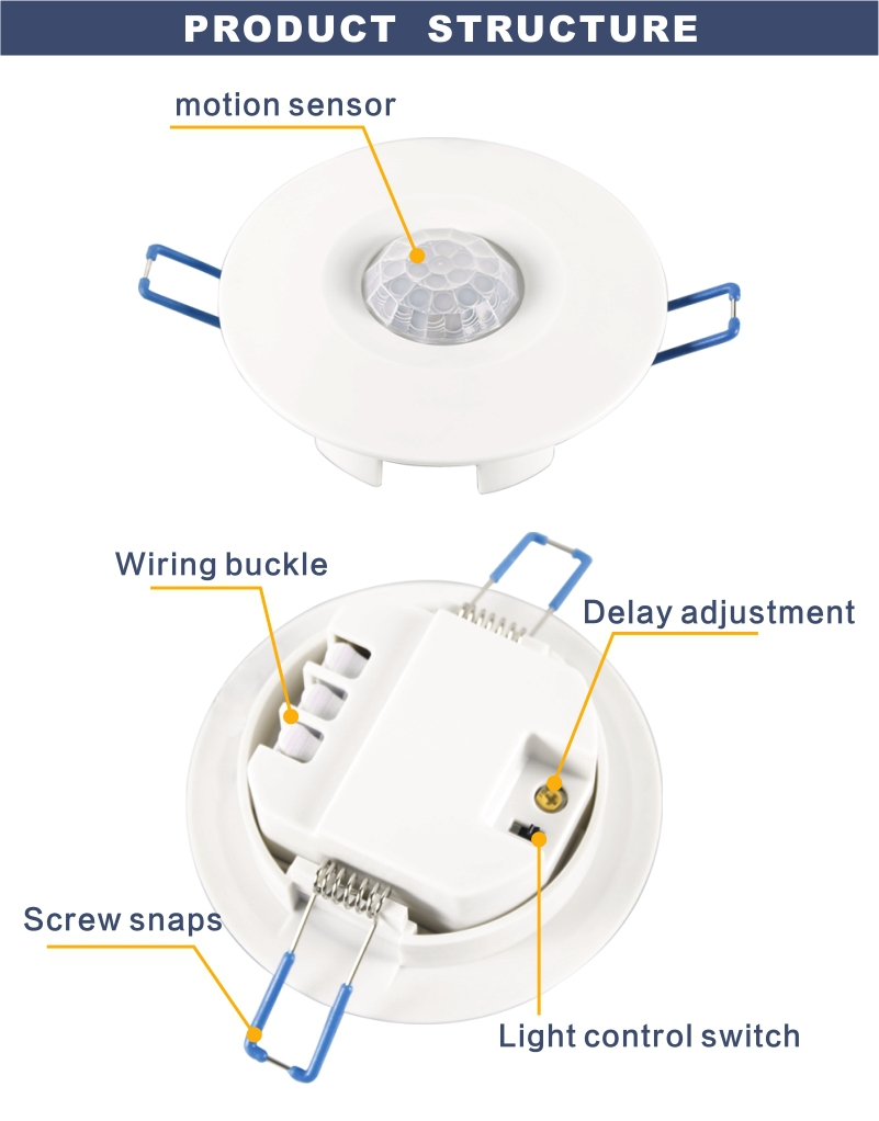 Hot Sale 12V 110V 220V CE High quality infrared ceiling light  TDL-9959J smart home products automatic light sensor switch