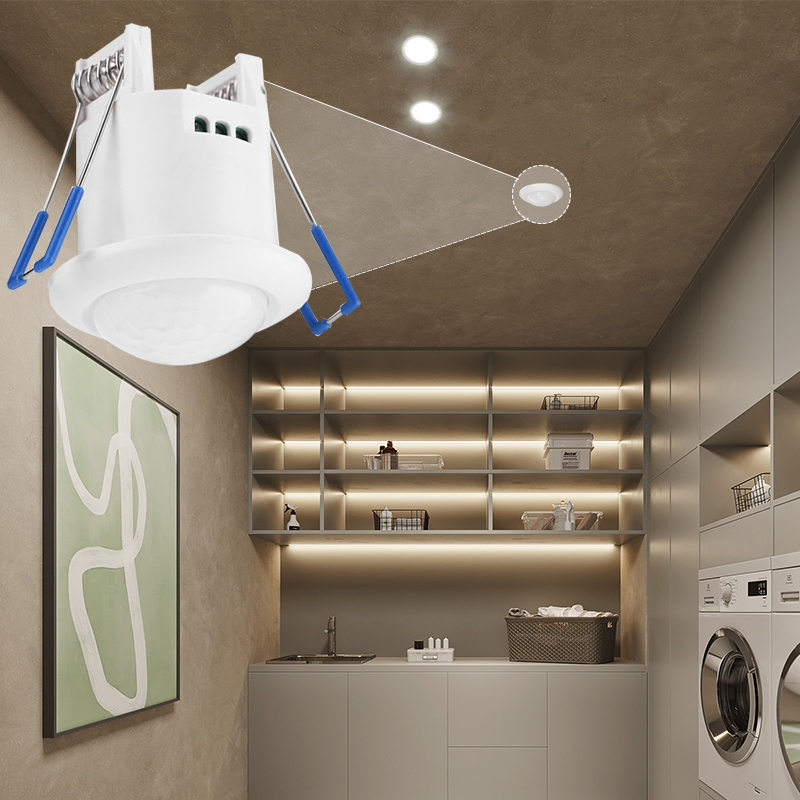 TUODI Factory Sale Ceiling Embedded 220V Automatic PIR Human Infrared induction motion sensor switch for LED lighting