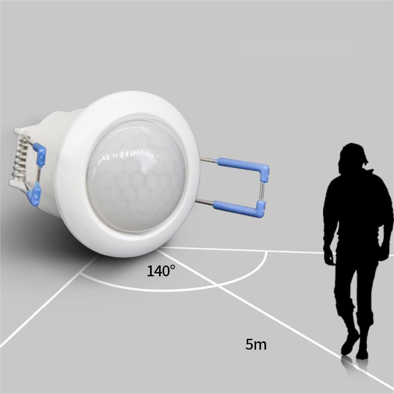 TUODI Factory Sale Ceiling Embedded 220V Automatic PIR Human Infrared induction motion sensor switch for LED lighting