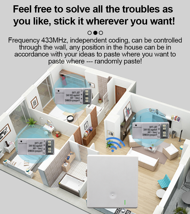 Switch Wall Sticker  TDL-9987  Remote Control receiver Stick everywhere control lamp for living room or bed room reading room