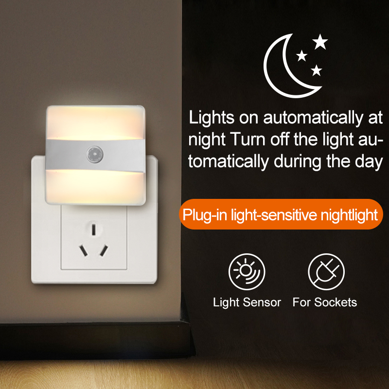 TDL-18 US Plug in Wall Socket Motion Sensor Night Light Automatically Light on PIR Motion detector Light