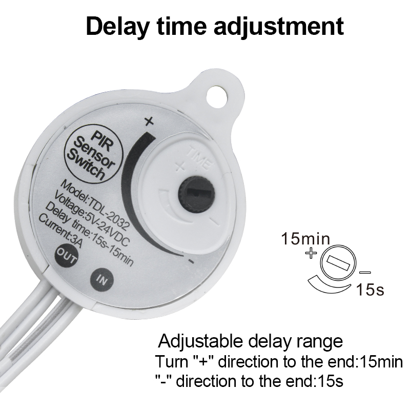 TUODI new arrive Direct Current 5V-24V 3A PIR Motion Activated Sensor Light Switch  for lighting control