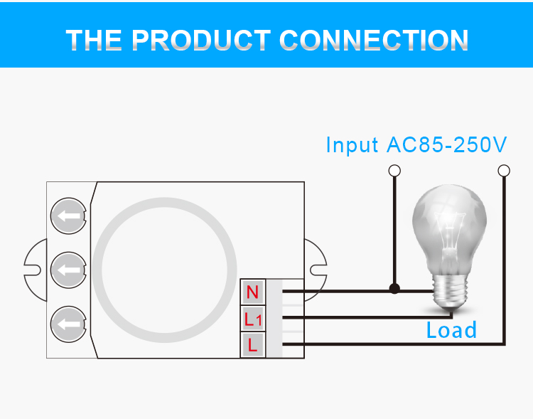 Tuodi TDL-1912Microwave sensor switch Motion sensor switch Intelligent control lamps Global power supply 95V-275VAC
